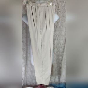 CB Collection Beige Career Classic Straight-Leg Trousers with Pleats